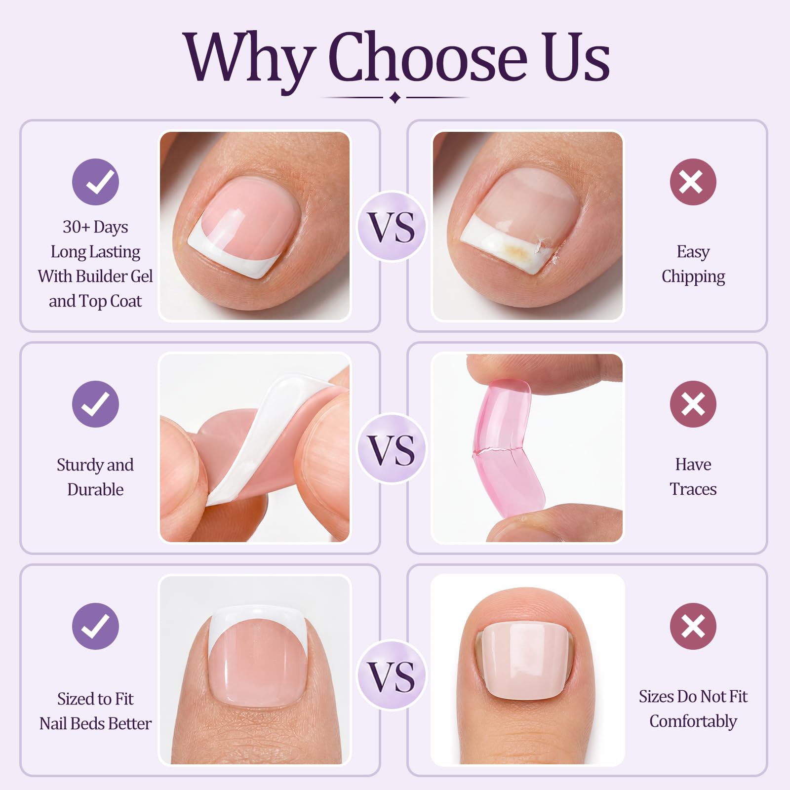 Laza detailed view of French tip edge highlighting clean lines for polished results