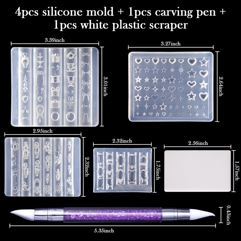 Laza double-head carving pen with tips ready to pack sculpting gel accurately