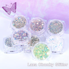 Laza glitter used in festival makeup on model adding eye-catching sparkle