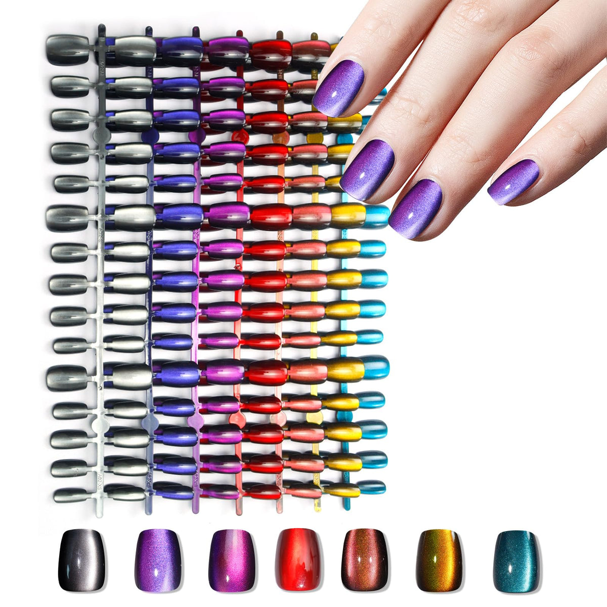 Laza front packaging showing chameleon cat eye set and easy selection benefit