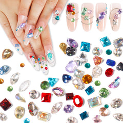 Laza packaging showing 400pcs colorful rhinestones and contents benefit visibility