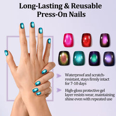Laza nails applied on hands demonstrating fit and natural comfort benefit