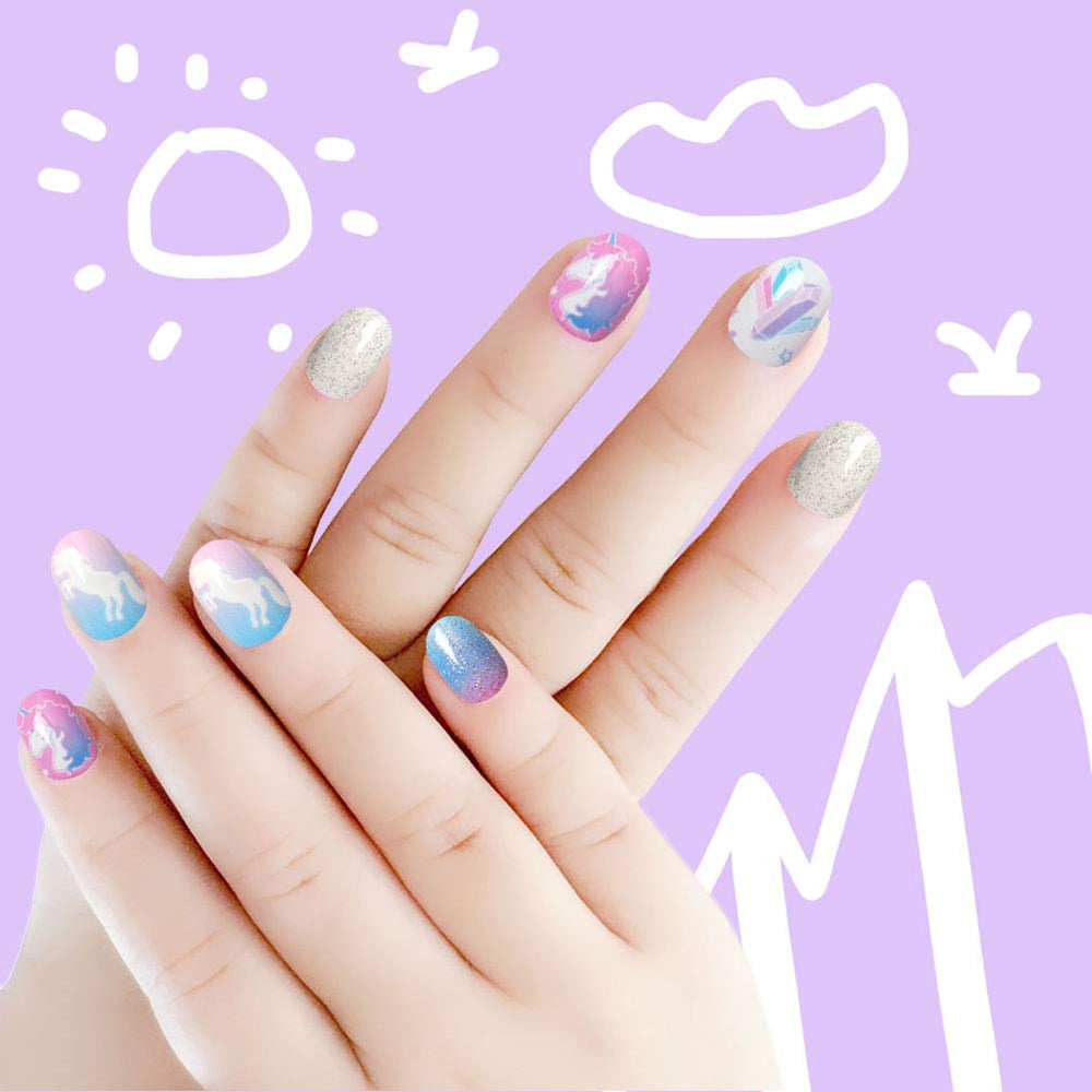 Laza nails in hand to show scale and short length, comfortable wear
