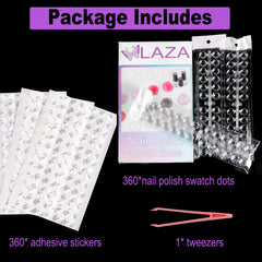 Laza in use painting swatch dot with polish showing easy application