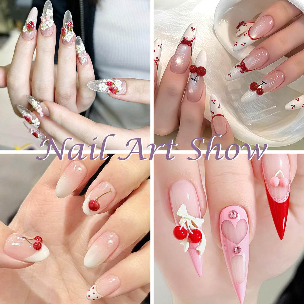 Laza lifestyle shot of completed manicure with charms, professional-looking result