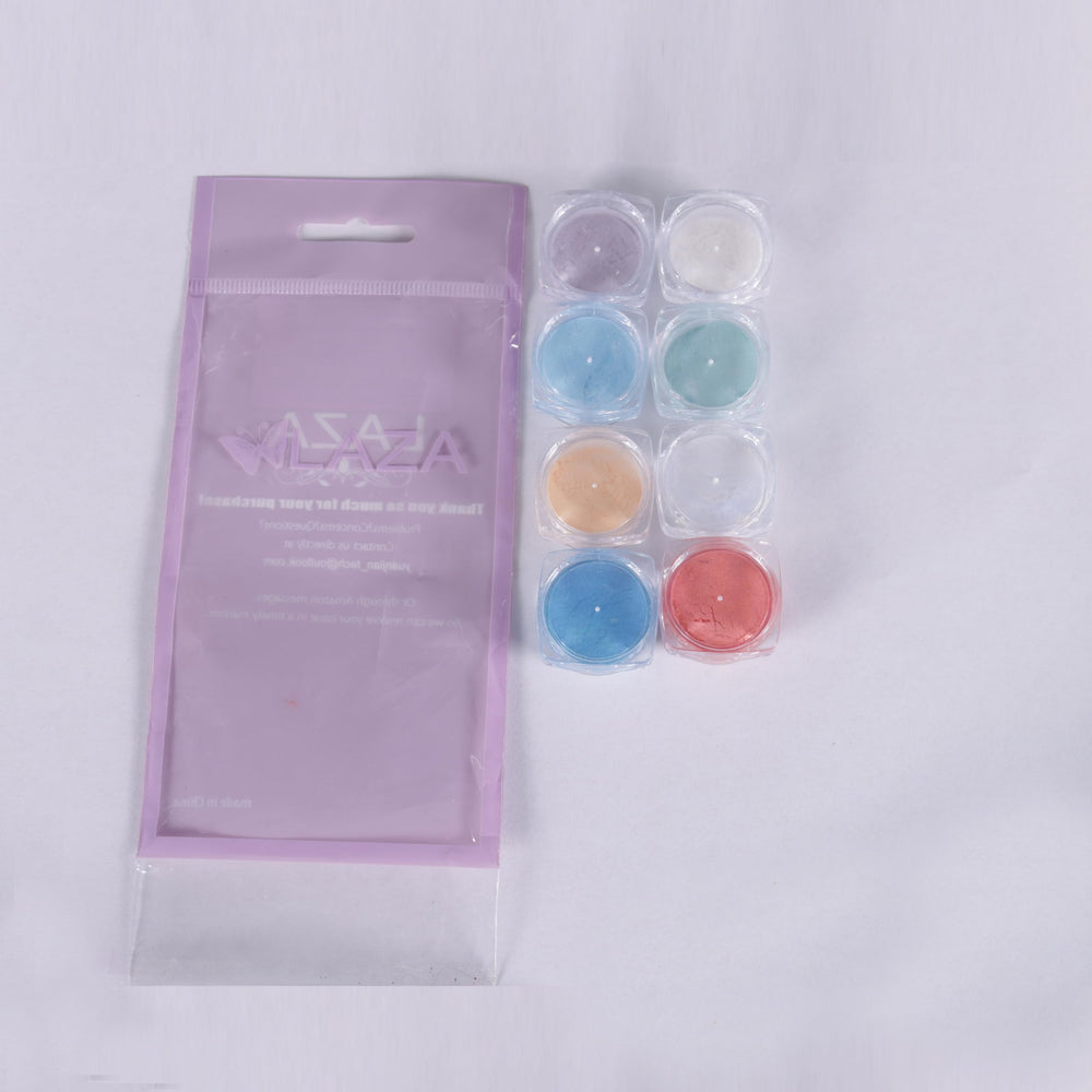 Laza lifestyle image of party manicure highlighting festive iridescent sparkle