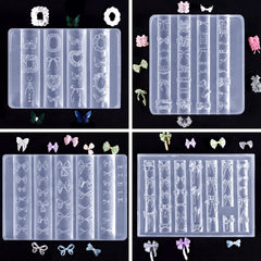 Laza finished 3D bowknot charms on nail tips for salon finish