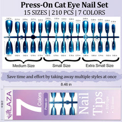 Laza press-on nails next to ruler showing length and scale options