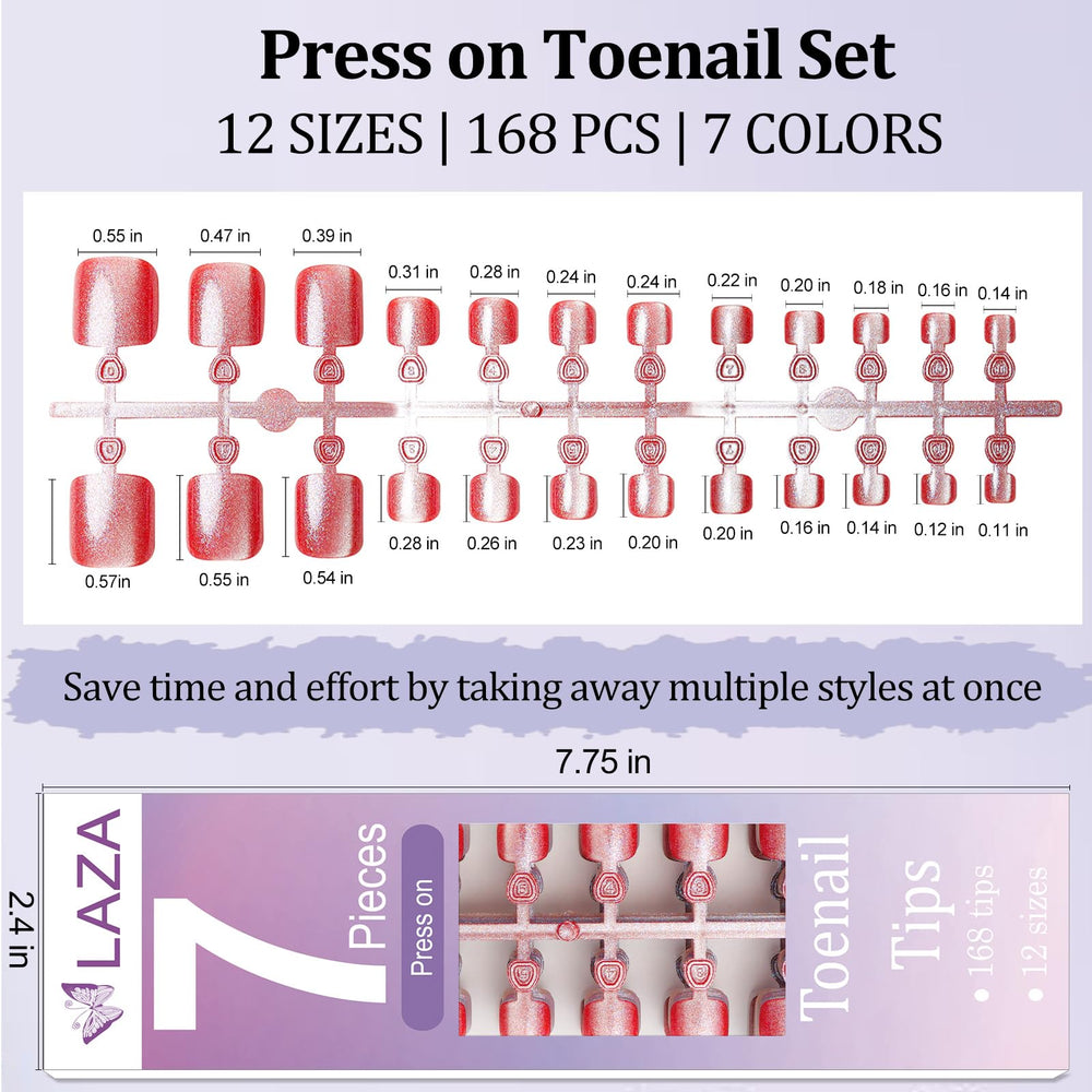 Laza size comparison display proving 12-size fit for every toe