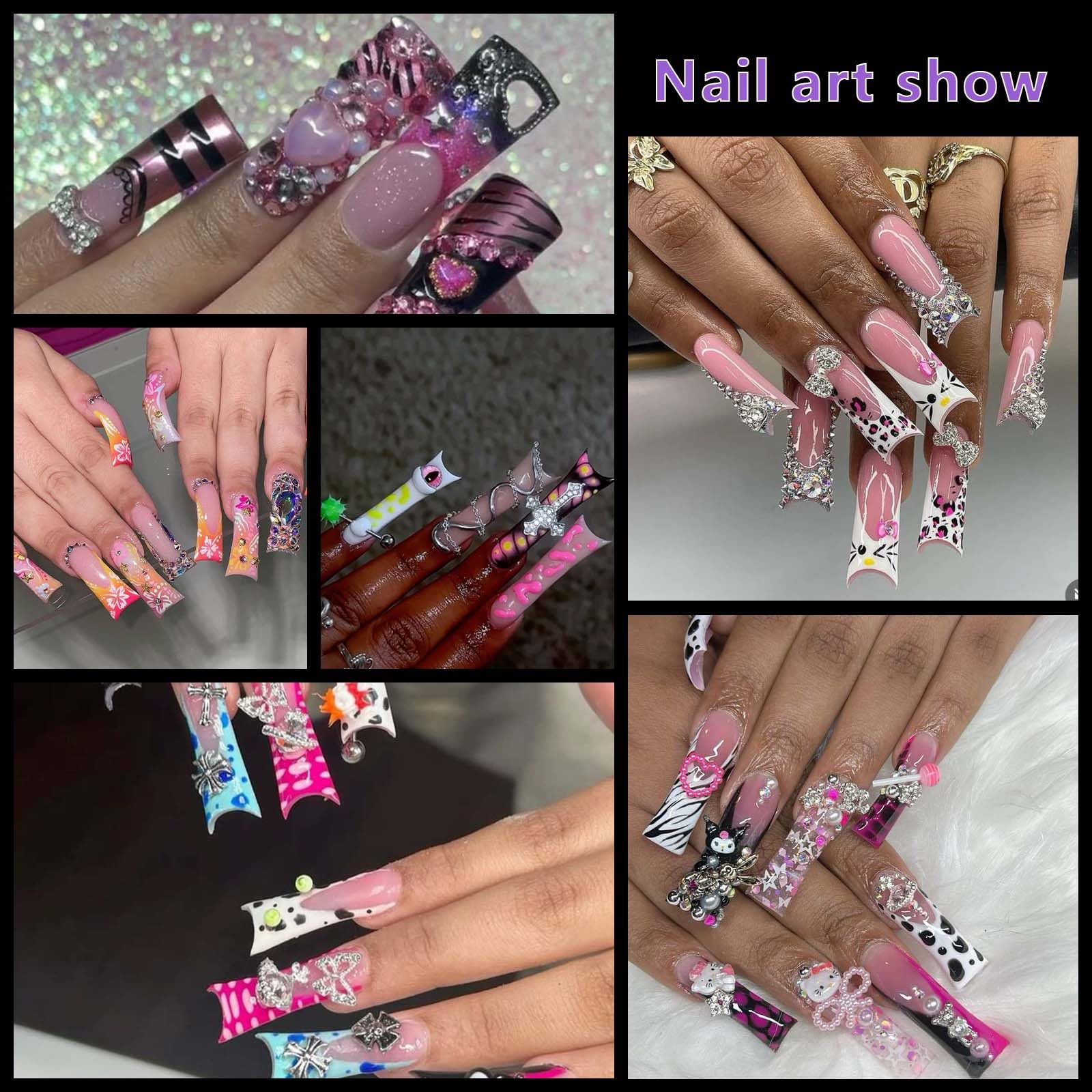 Laza styled French manicure using duck tips showcasing large canvas for nail art