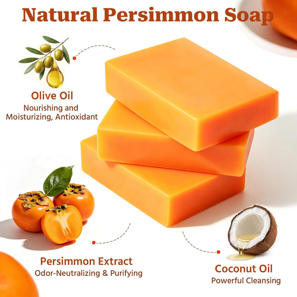 Lazibudgha persimmon soap lather in hand demonstrating rich foam and gentle cleanse
