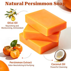 Lazibudgha persimmon soap lather in hand demonstrating rich foam and gentle cleanse