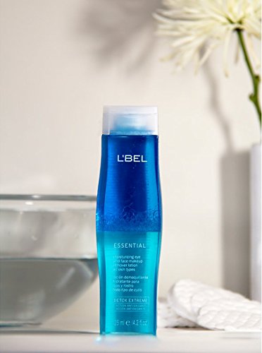 L'Bel on vanity next to skincare items suggesting simple nightly routine