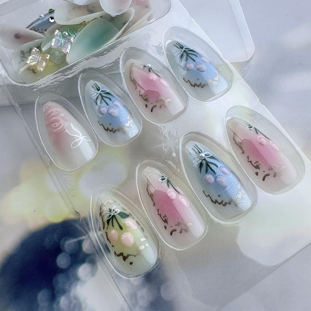 LBPEPAMZ lifestyle image of woman wearing nails for party-ready instant manicure