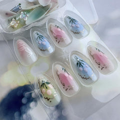 LBPEPAMZ lifestyle image of woman wearing nails for party-ready instant manicure