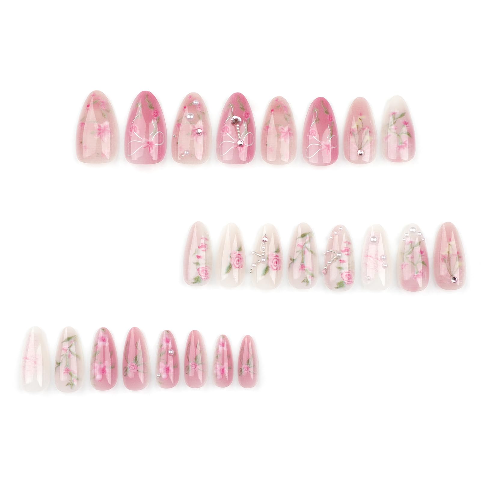 LBPEPAMZ display of 24 jelly glue stickers, nail file and wooden stick for easy application