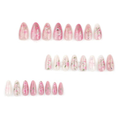 LBPEPAMZ display of 24 jelly glue stickers, nail file and wooden stick for easy application
