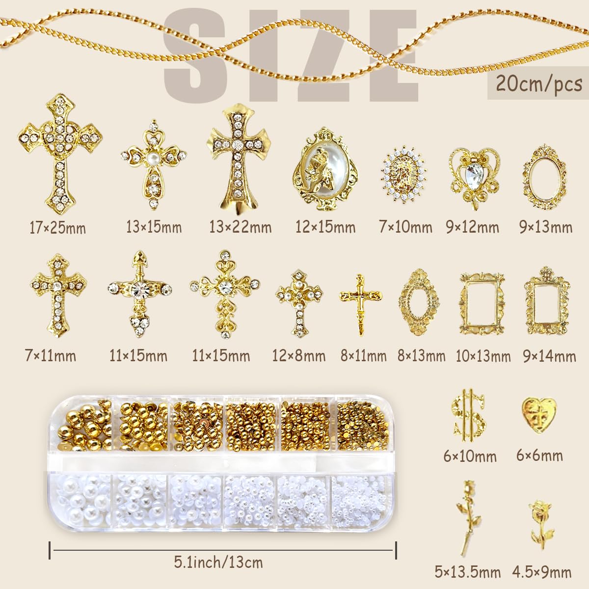 LCiclly mixed-size flat-back pearls close-up, shows pearl variety for layered designs