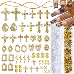 LCiclly front packaging showing gold charm assortment and pearls, displays kit convenience