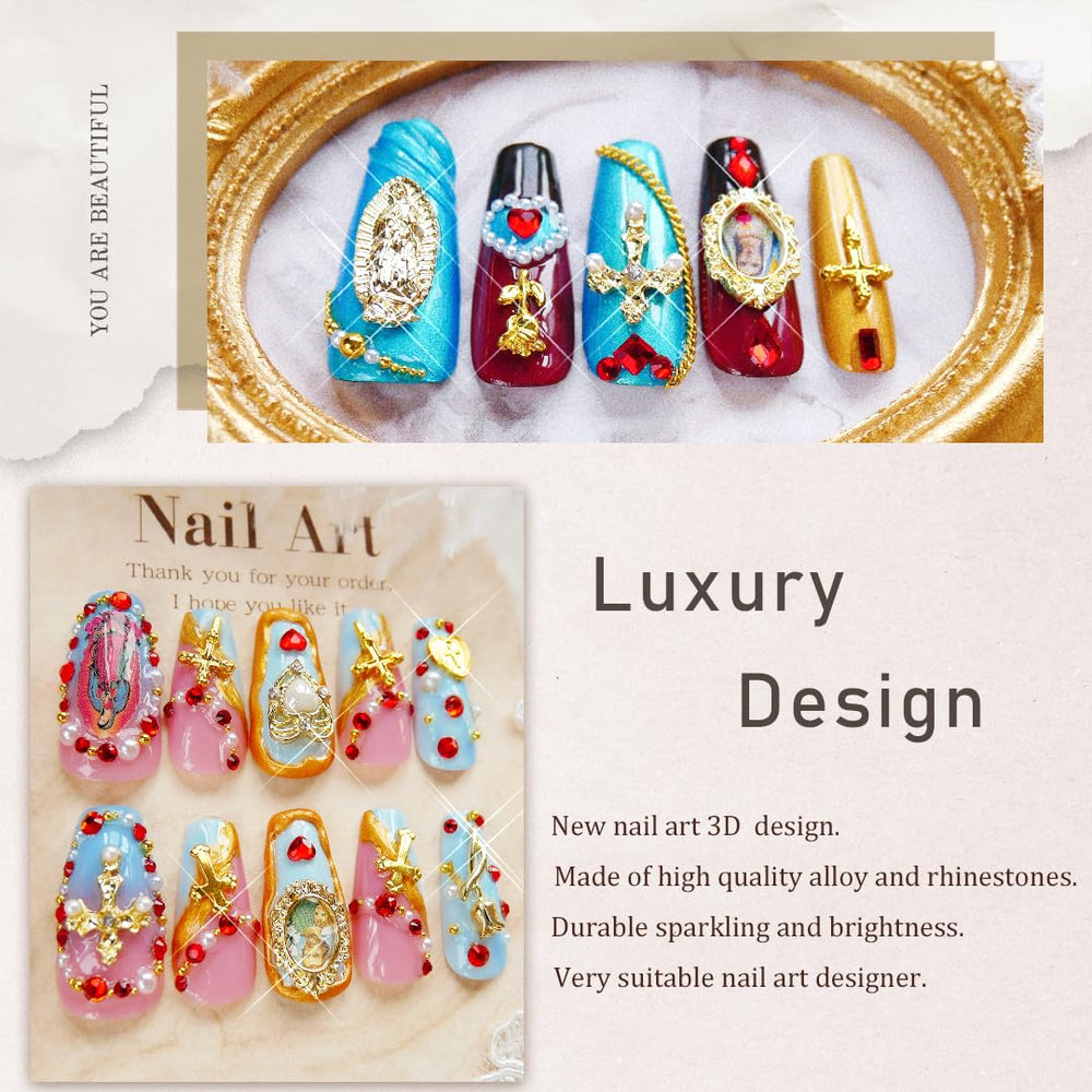LCiclly nail chains applied on acrylic nail demonstrating elegant layered design