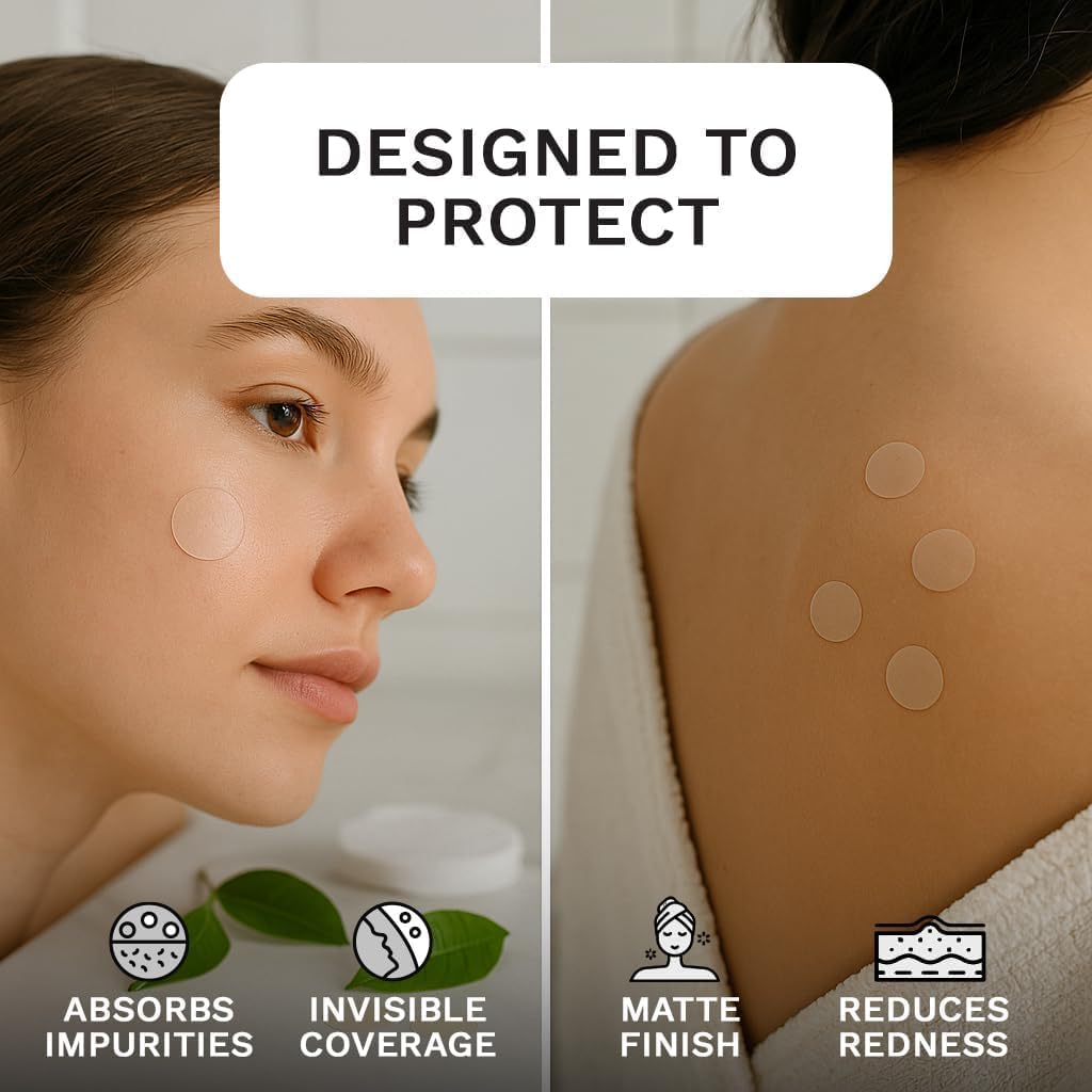 LE GUSHE close-up sheet of circular acne patches showing neat layout
