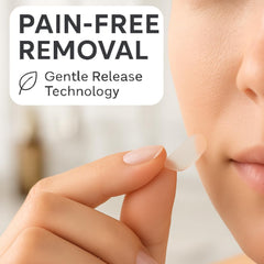LE GUSHE patch blended under foundation showing invisibility benefit