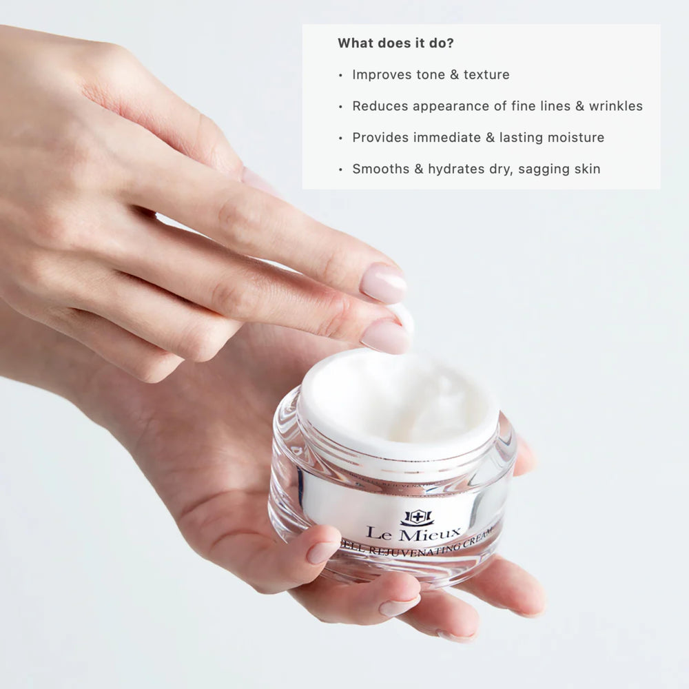 Le Mieux beside ruler showing 1.75 oz size for travel-friendly convenience