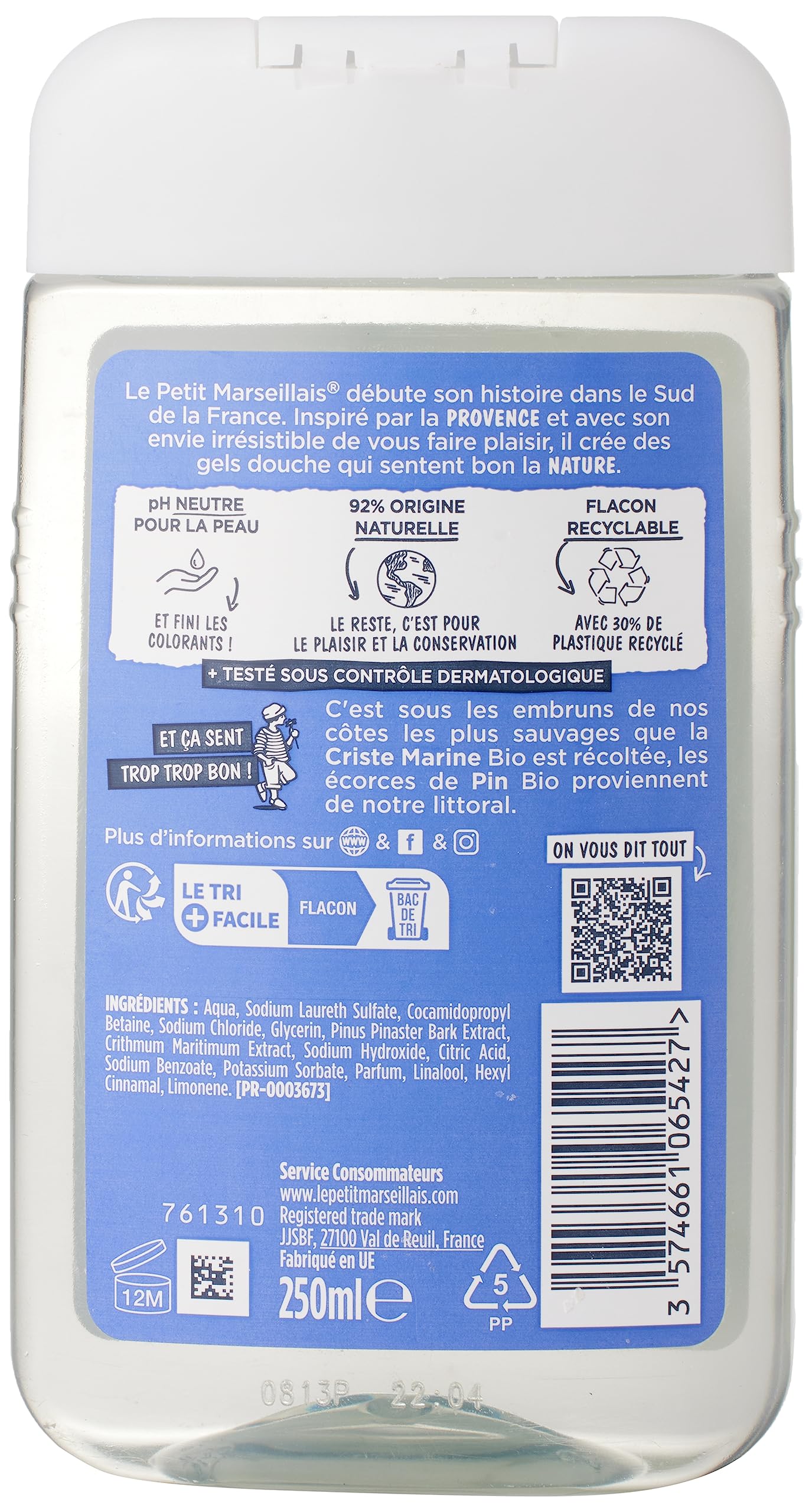 Le Petit Marseillais gel texture close-up demonstrating rich lather for efficient cleansing