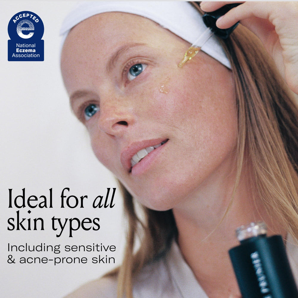 Le Prunier oil rubbed into skin showing fast absorption and dewy finish