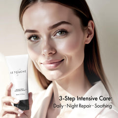 Le Touche on bathroom shelf in nighttime routine promoting nourishing moisture