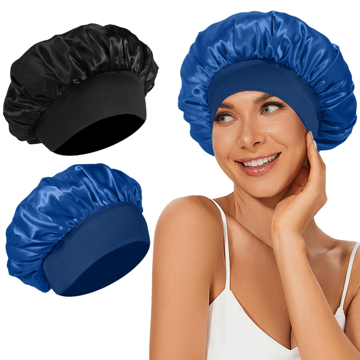 LEADUWAY front view of two bonnets showing compact packaging and benefits