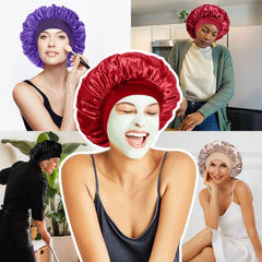 LEADUWAY four colored bonnets styled with pajamas, coordinates with sleepwear for convenience