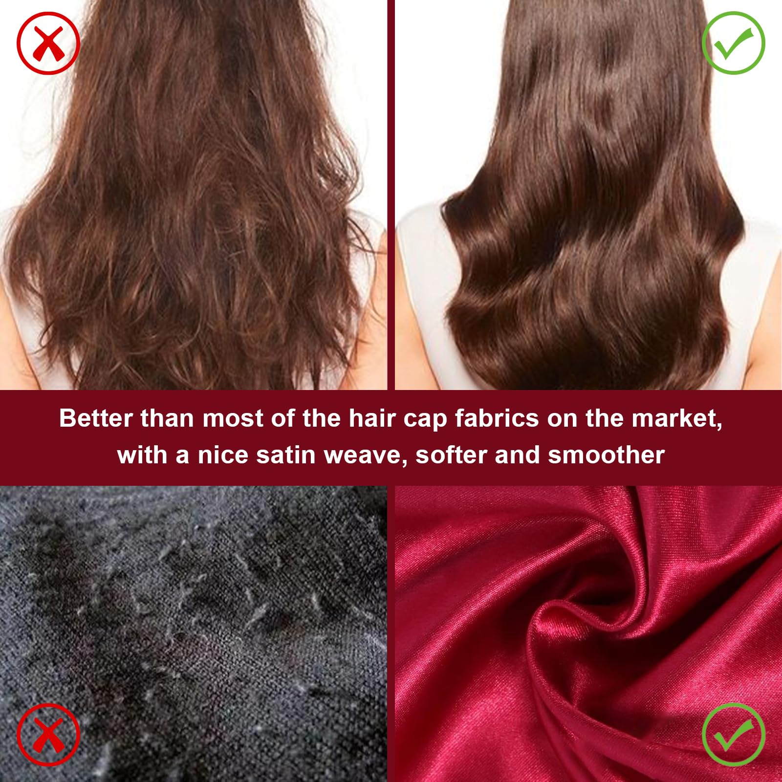 LEADUWAY model wearing bonnet in bedroom, keeps hair contained and frizz-free overnight