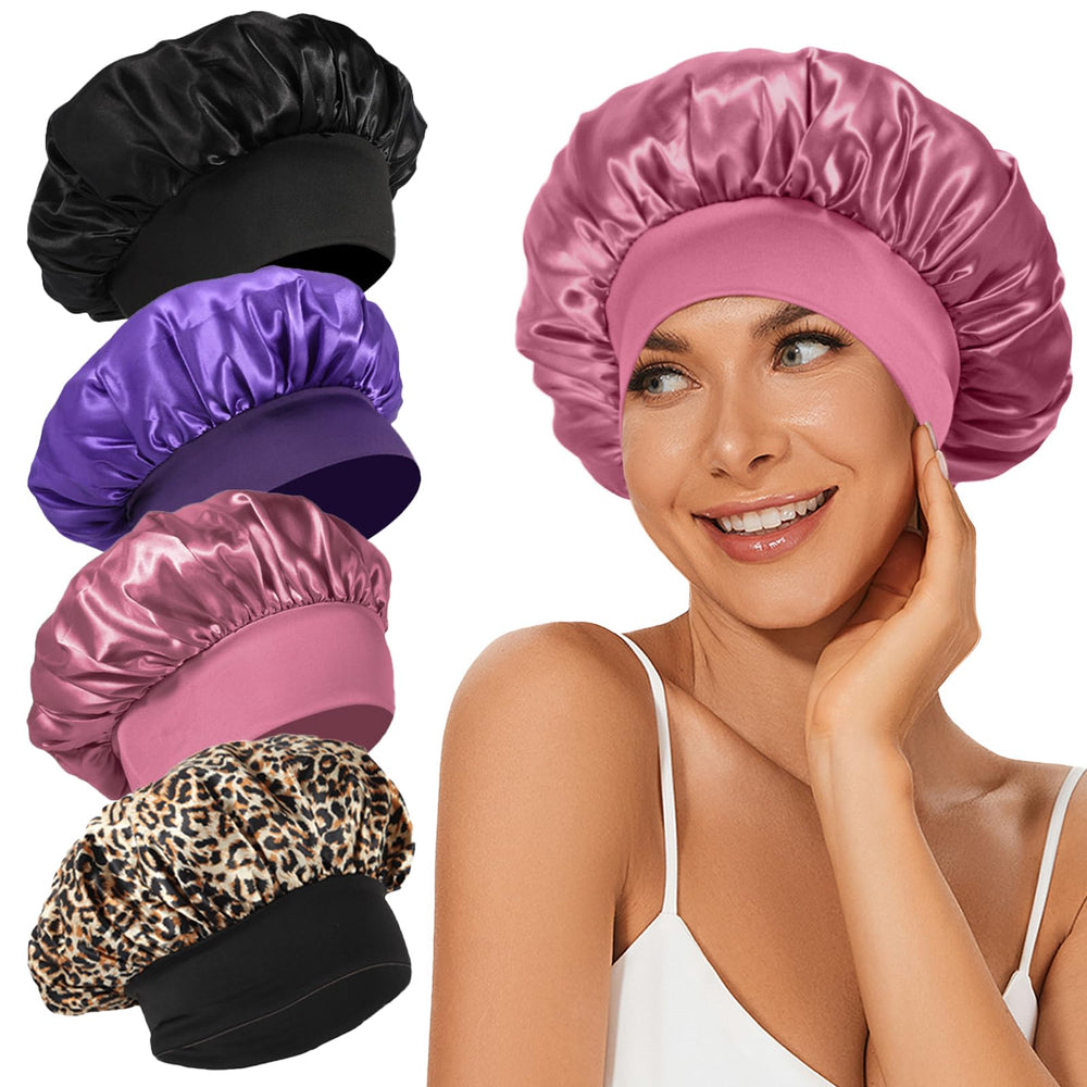 LEADUWAY front view showing four-color satin bonnets, neat storage benefit