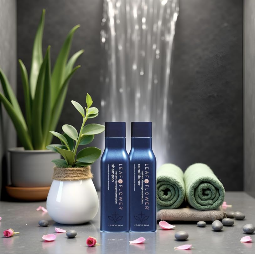Leaf & Flower conditioner texture drop highlighting lightweight hydration benefit