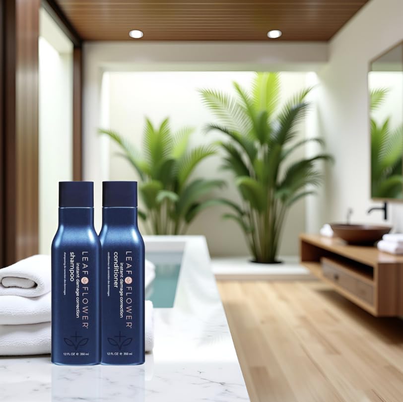 Leaf & Flower shampoo pump close-up demonstrating easy dispensing and clean formulation
