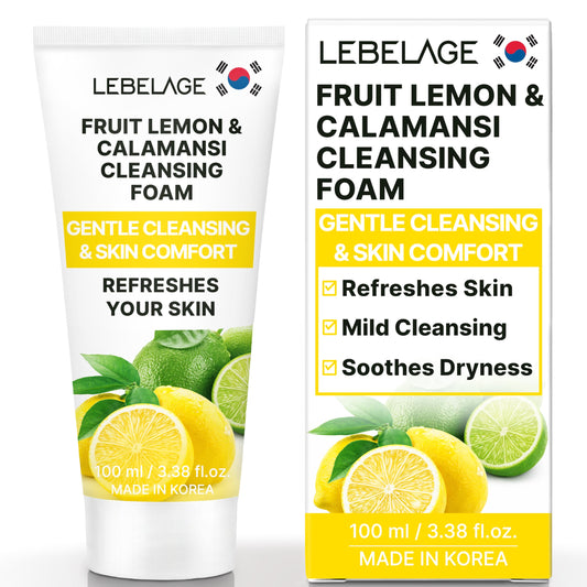 LEBELAGE front packaging shows lemon cleanser and clearly communicates gentle benefits