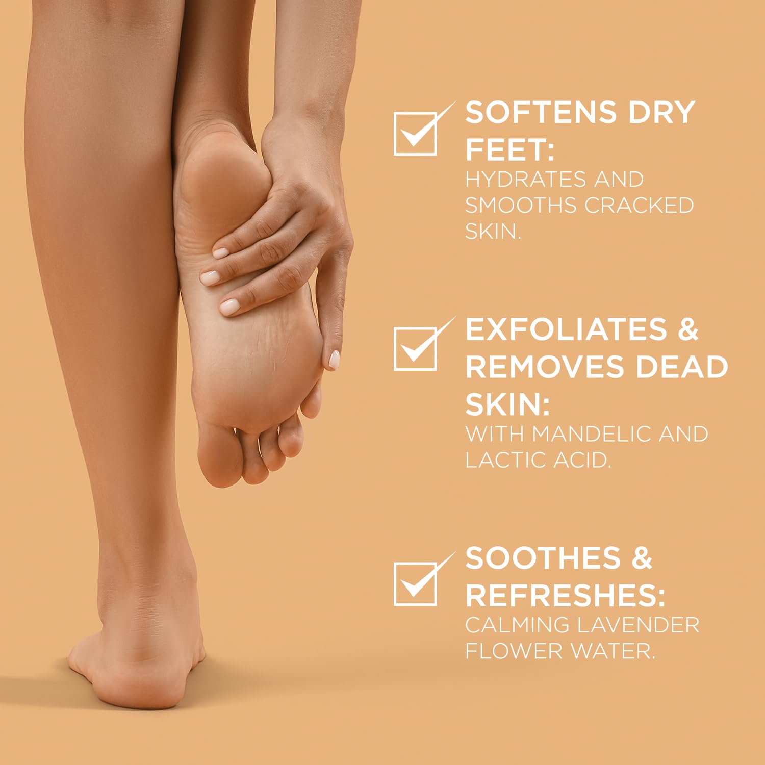 Lee Beauty smooth healed heels after peeling, revealing softer skin