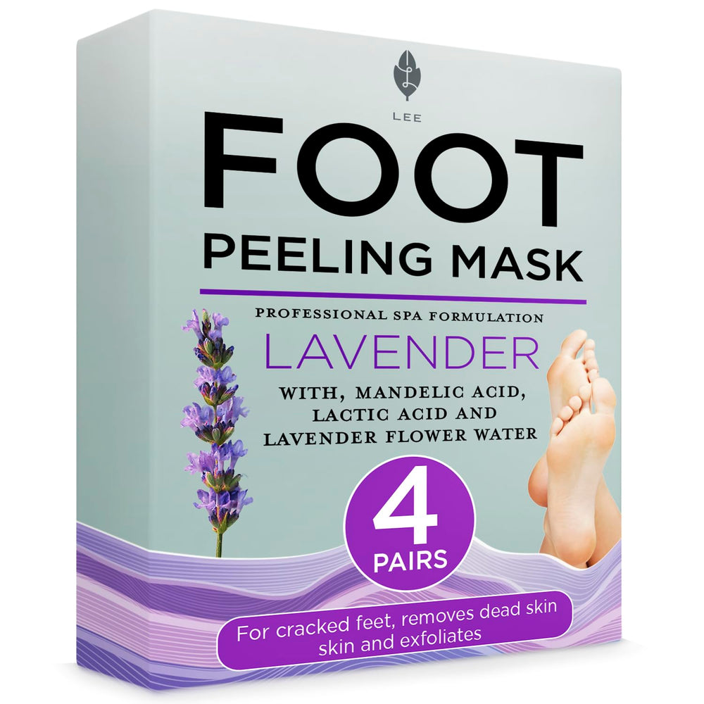 Lee Beauty front packaging showing lavender foot peel benefits