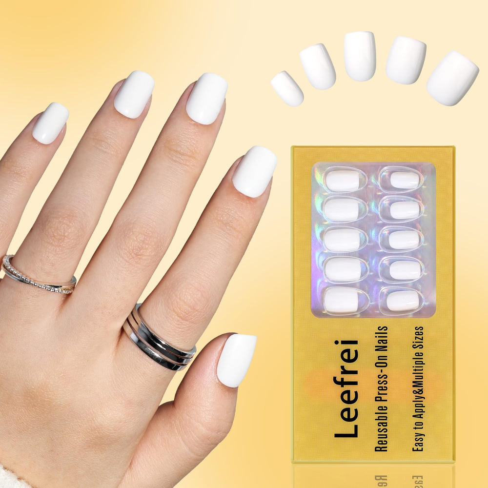 Leefrei glossy milky white finish detail demonstrating salon-like shine