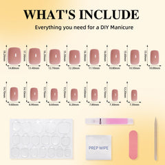 Leefrei nails in hand showing short-square scale and easy-wear benefit