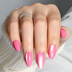 Leefrei worn on hand showing almond shape and polished look