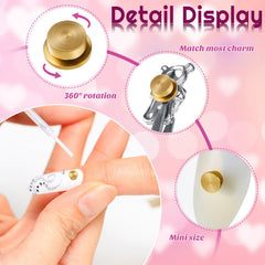 Leelosp mounted charm on acrylic nail, dynamic moving nail art showcased