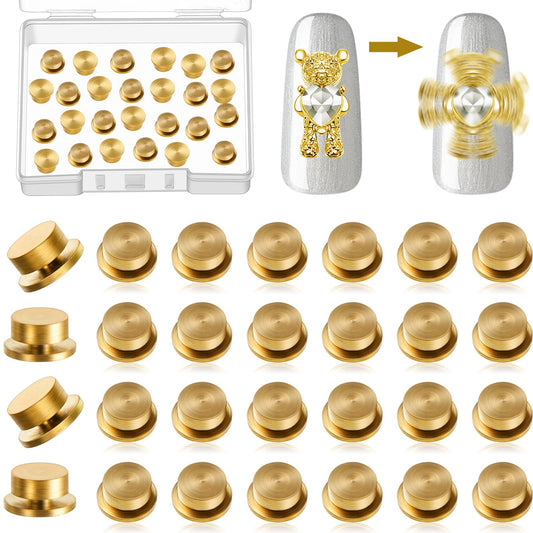Leelosp gold front packaging showing 30 spinning nail charms and convenience