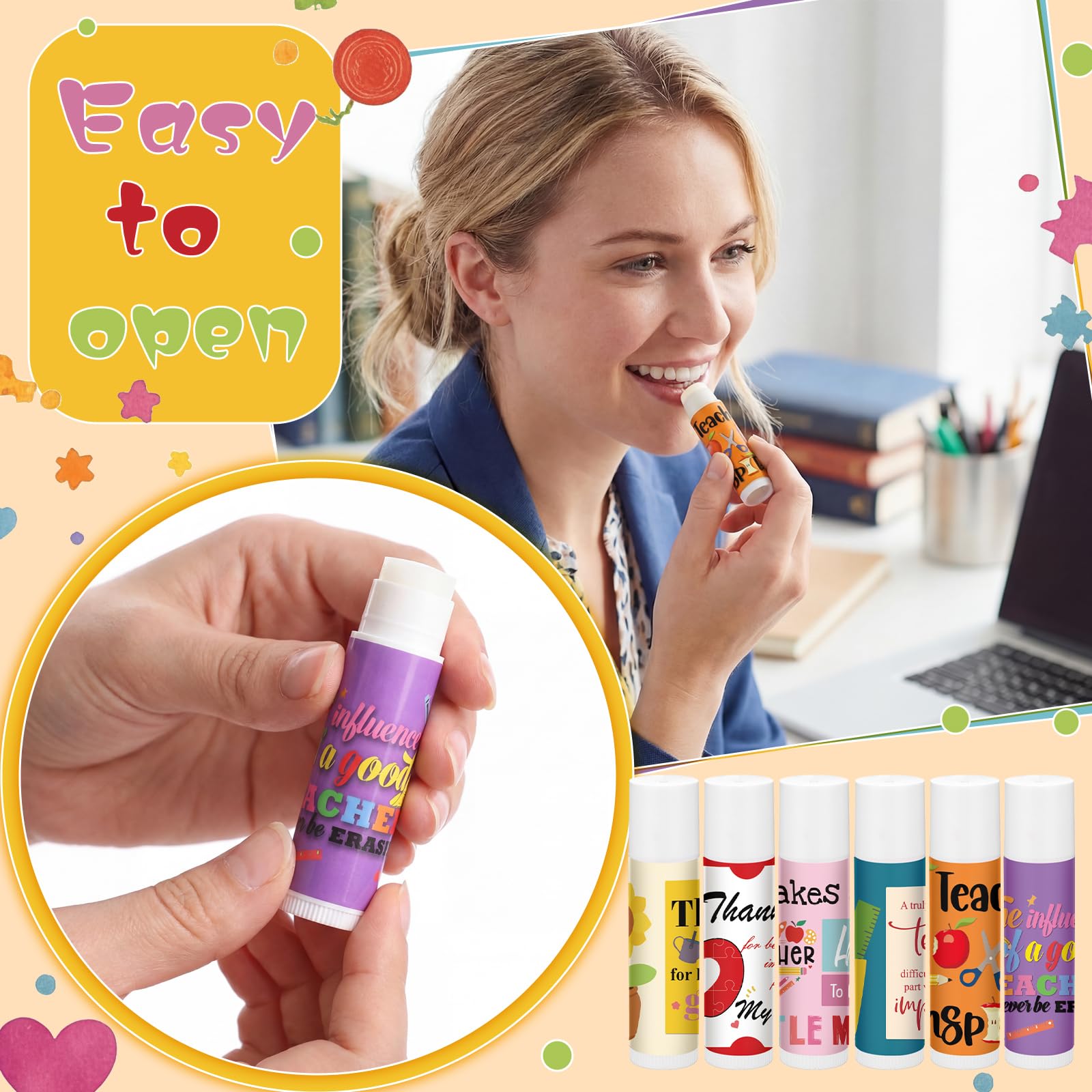 Leelosp lip balm in hand demonstrating compact size and pocket-friendly convenience