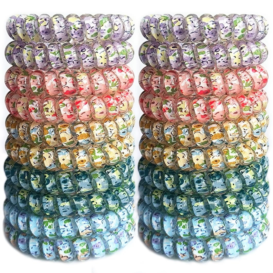 Leenchiry front packaging showing 20-piece colorful coils, practical storage benefit
