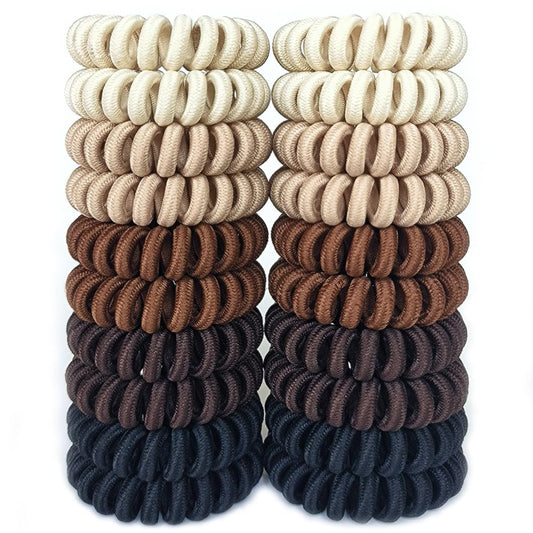 Leenchiry front packaging showing colorful 20-piece coil hair ties and benefits