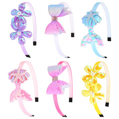 Leery front pack of six fuchsia headbands showing variety and convenience
