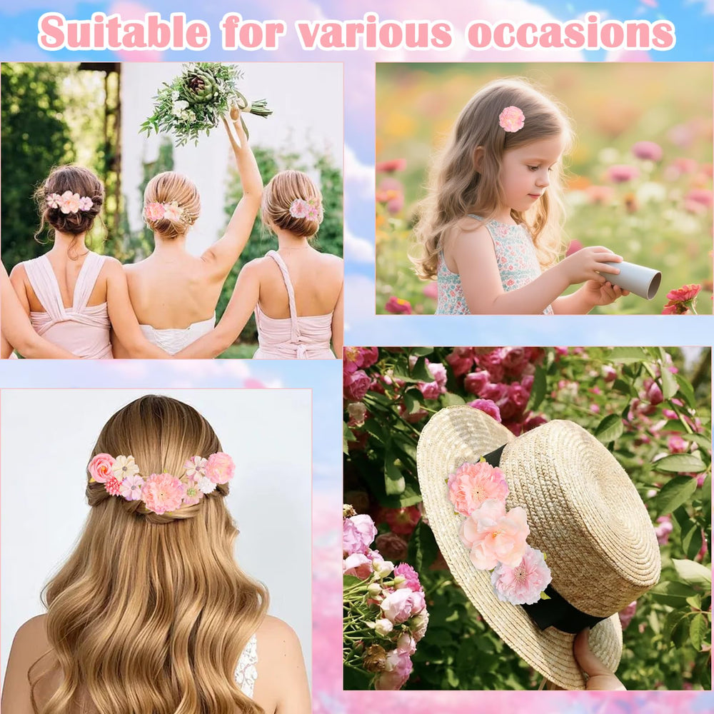 Leery styling example with flowers in braid, adds boho charm to hair