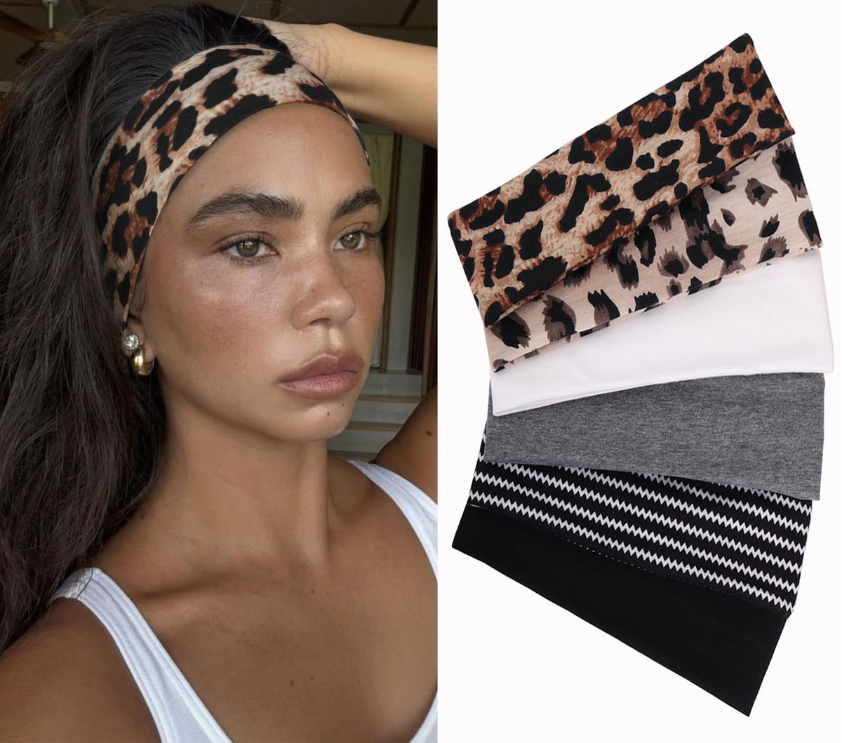 Leeven front packaging showing six colorful headbands, easy selection benefit